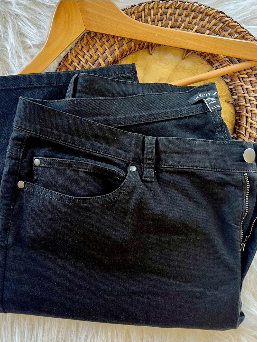 Eileen Fisher Black Denim Pants